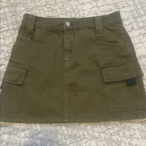 Topshop Khaki Mini Cargo Skirt Petite